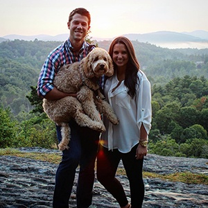Dr. Chafin and his wife and dog outdoors