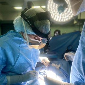 Dr. Ducharme operating on a patient