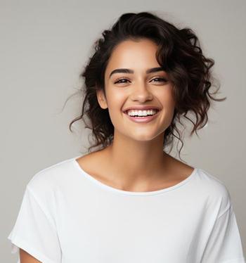 Portrait of happy, smiling woman