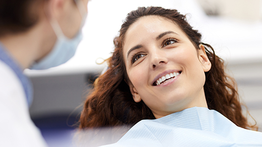 Woman smiling in dental chair