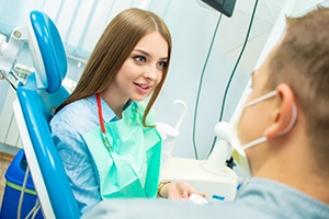 Woman in dental chair